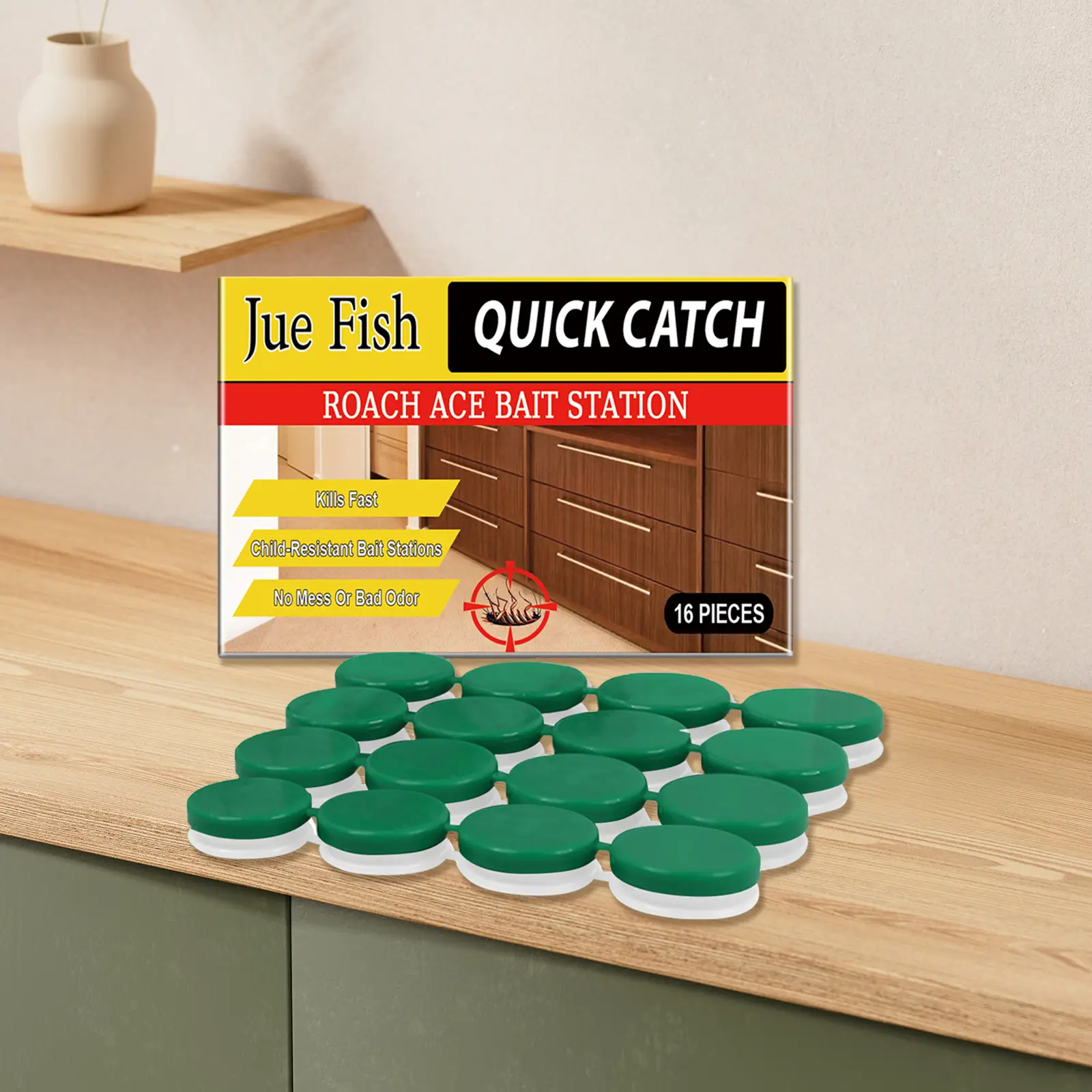 Roach Trap Station, 16pcs/1 Set Roach Bait Station, Roach Trap, Roach Catcher, Indoor Insect Control, Home Care Supplies