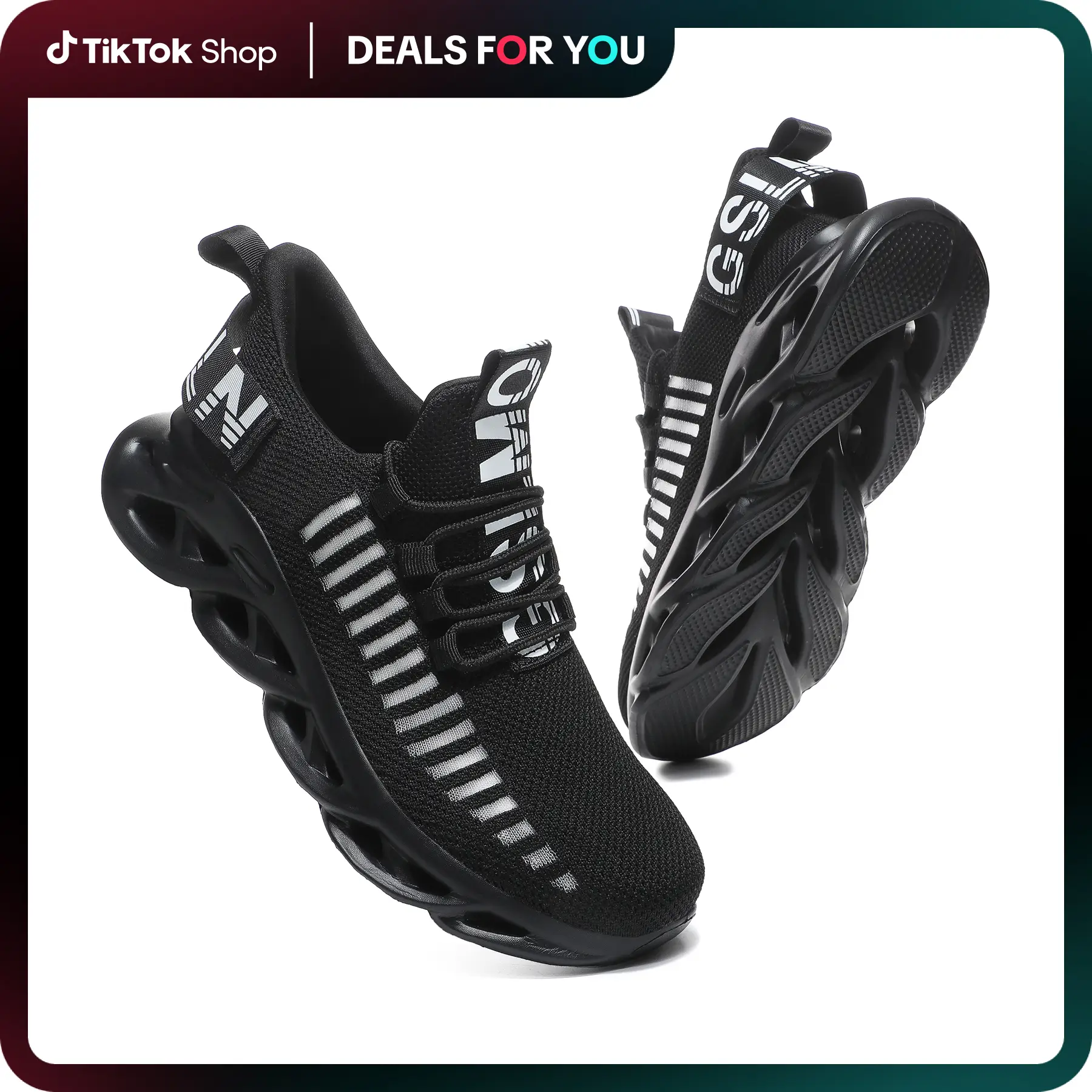 GSLMOLN Men's Ultra-light Textured Design Color-block Lace-Up Trainer Casual Twist Sole Comfortable Sports Running Shoes for Outdoor or Daily Wear Sli