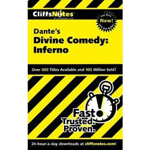 USED Book - Cliffsnotes on Dante's Divine Comedy - Inferno (Cliffsnotes Literature Guides) by Nikki Moustaki (Paperback) - english