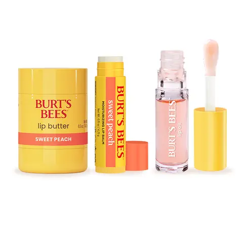 Burt’s Bees Peach Lip Butter + Clear Day Lip Oil Bundle