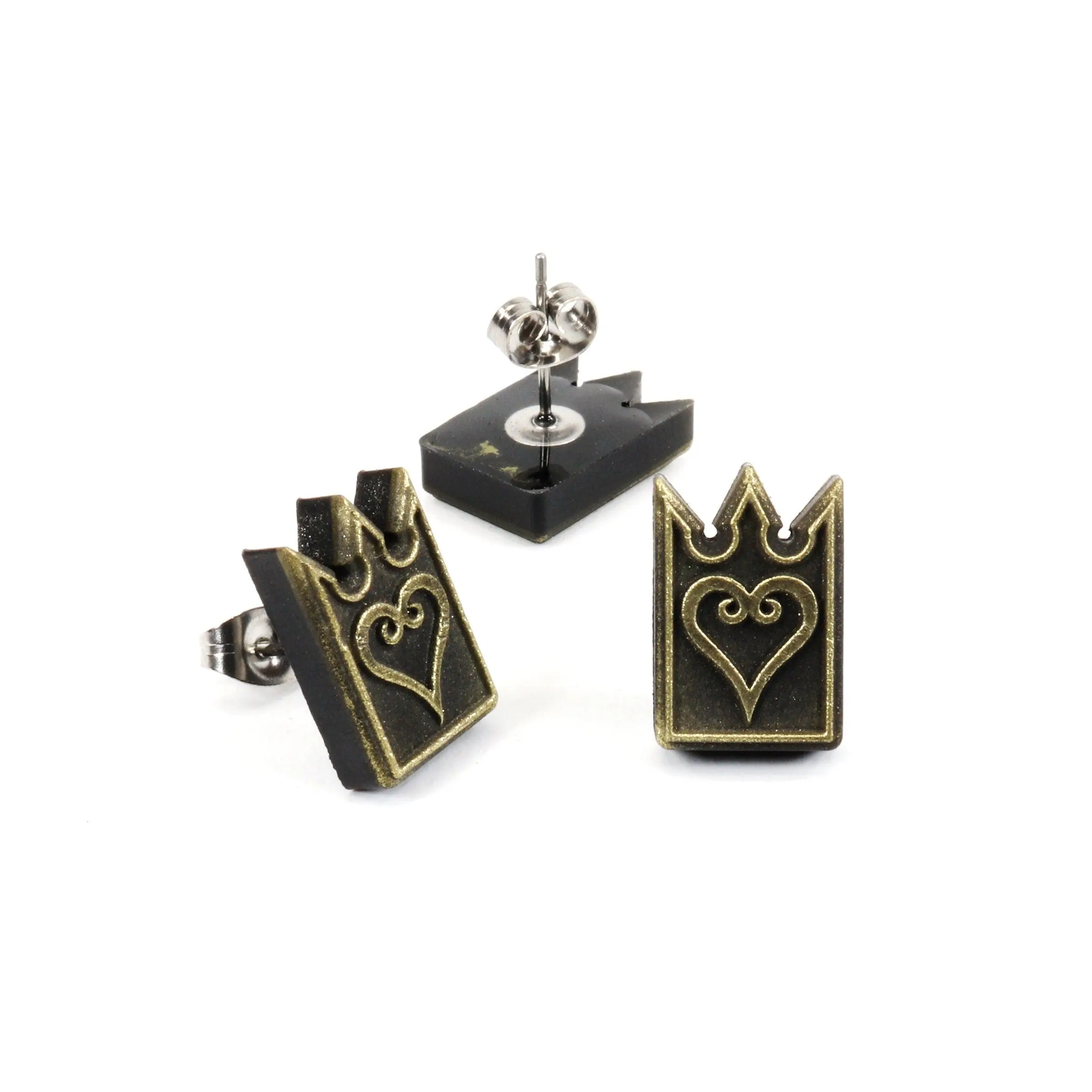 Chain of Memories Heart Card Earrings Pair - Kingdom Hearts