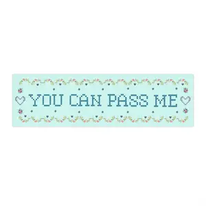 Funny Bumper Sticker: You Can Pass Me, Eclectic Grandma Vibes, Slow Driver Bumper Sticker with Retro Flowers, Anxious Driver, Vinyl Car Decal