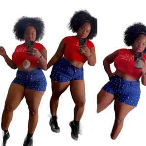 Duke & Boot Blue Jean Shorts - Women's Bottoms with Blue and White Design, Comfortable Fit for Casual Wear - Womenswear Denim Everyday Cute