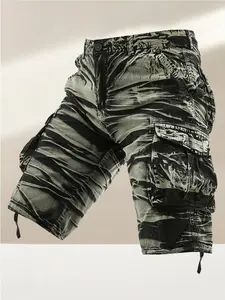 One men’s tie-dye outdoor streetwear cargo shorts with multiple pockets