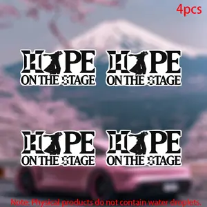 Jhope World Tour Stickers, 4pcs Car Door Window Laptop Luggage Furniture Bumper Decals, Durable Adhesive Vinyl Material