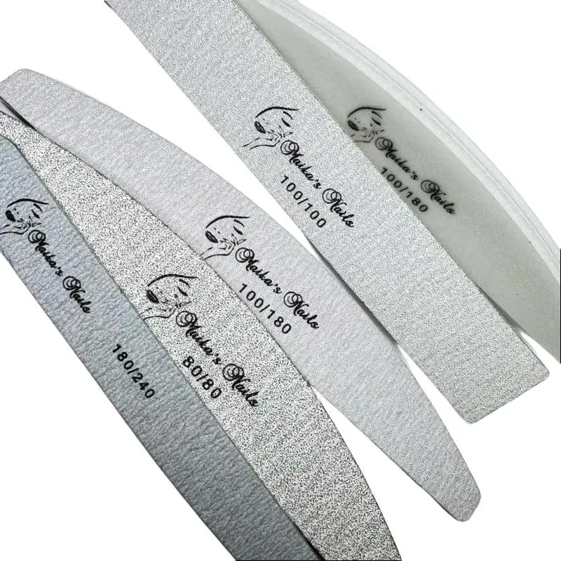 Maika's Nails 6 File Set 100/180 100/100 80/80 180/240 Grit & Buffer 100/180 Professional Nail Care Tools for Smooth Finishing