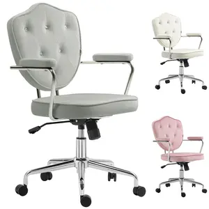 Cute Office Chair, Velvet-feel Fabric Vanity Chair