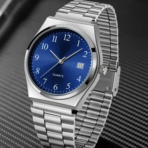 Men's Minimalist Fashionable Quartz Watch with Steel Band, Fashionable Stylish Watch, Perfect for Everyday Wear