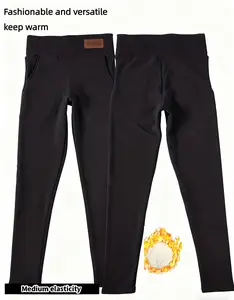 One piece of black fleece pants, women's autumn and winter fleece pants, fleece leggings, sports and fitness yoga pants, thick and warm pants, casual fleece pants