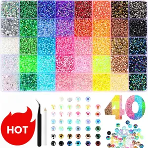 Resin Rhinestones for Crafting with Tweezers, Mixed-Color 3mm Non Hotfix Flatback Gems, Bedazzling Crystal for DIY Crafts Clothing Tumblers Mugs Shoes Fabric Decor Nail Art Makeup
