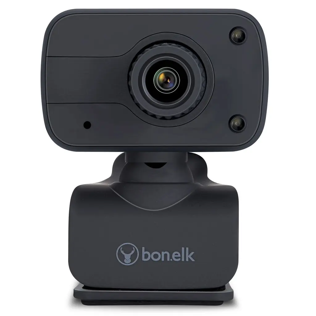 BonElk Clip-On 1080p USB Webcam with Auto Focus, LED Lighting for Windows, Mac, Android