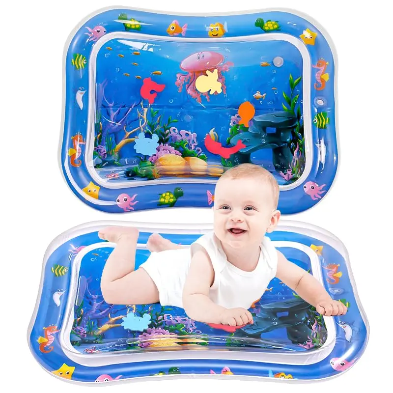 Inflatable Tummy Time Water Mat - Rectangle Activity Play Mat for Babies, Infants, Summer Gift for Kids & Anime Fans, Pool Water Toy #SummerWins #DealsForYouDays, Play Mats