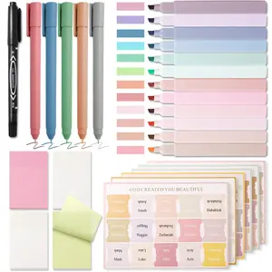 Bible Journaling Kit, Bible Study Supplies Kit, Journaling Supplies with 12 Pastel Highlighter and 90 Bible Tabs Set, 5 Smooth Bible Pens and More