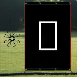 Baseball Softball Backstop with Strike Zone Black Vinyl Batting Cage Backdrop Net Saver Durable Backstops for Outdoor Pitching