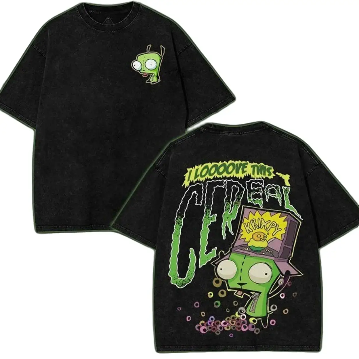 GIR Invader Zim T-Shirt, Hazbin-Inspired Comic TV Show Graphic Tee, Soft Cotton Streetwear Top, Fan Gift for Men & Women
