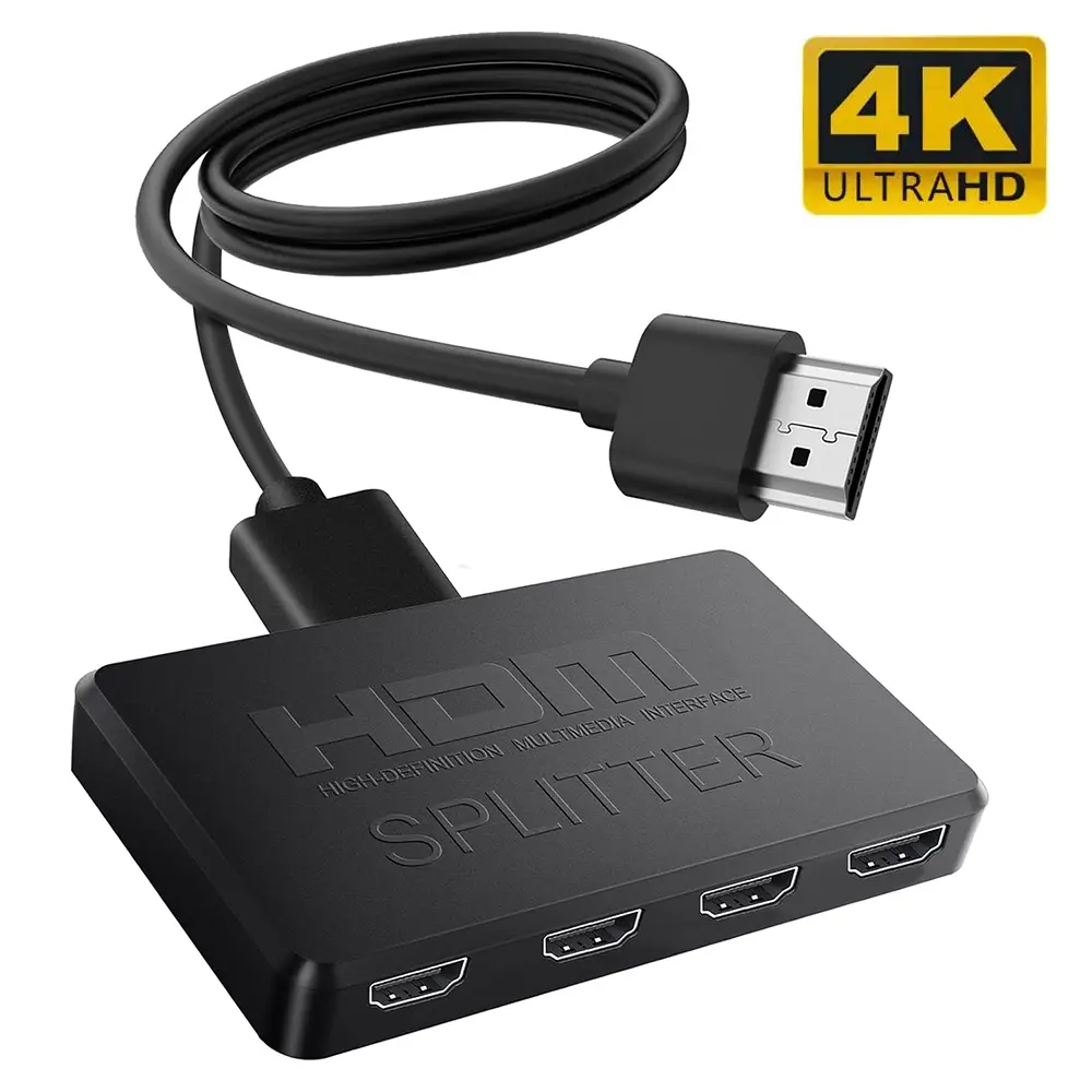 4K-2K 1-in-4-Out HDMI Splitter, ABS Plastic Digital Device with Game Port for Xbox, PS4, PC Laptop, Audio & Video Accessories