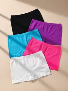 Women's 5-Pack Plus Size Solid Color Briefs & Safety Shorts Leggings Xl-4xl, Seamless Ultra Soft, Fitted, Full Coverage, Breathable, All Season