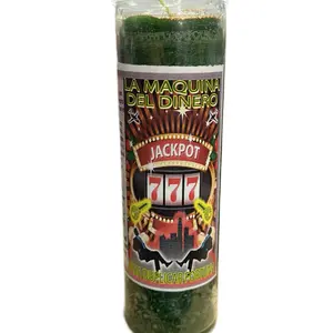 777 Fixed Candle Good Luck La Maquina Del Dinero Jackpot Green Candle for Duplicating Fortune
