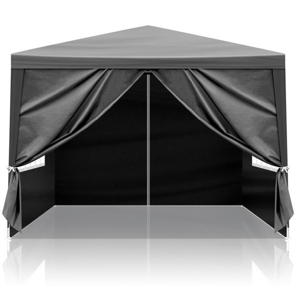 Black 10'x10' Waterproof Canopy Gazebo, Heavy Duty Outdoor Patio Party Tent for Wedding, BBQ, Catering & Backyard Events Black 10'x10' Waterproof Canopy Gazebo, Heavy Duty Outdoor Patio Party Tent for Wedding, BBQ, Catering & Backyard Events