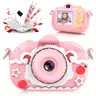 NSOELA Portable Handheld Point & Shoot Selfie Camera - 1080P HD, 32MP Front & Rear Dual Lenses, OLED Screen, Pink Built-in Cartoon Photo Frame, 32GB Micro SD Card Included, Round Multifunction, AVI Support, Teen Birthday Gift, Portable Handheld Camera, Me