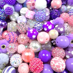 Hello Kuku Kitty Special Assorted Beads Set with Sparkling Accents and Soft Pom Poms for Crafting random mix 100 grams