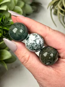 Moss Agate Mini Sphere - Heart Chakra - No. 30