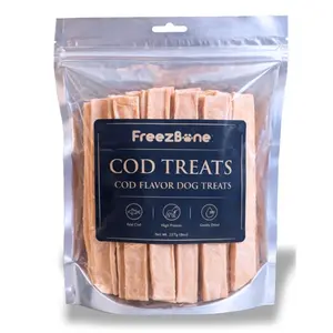 Freezbone Cod Dog Treats – Made with Real Cod (Value Size 8 oz)