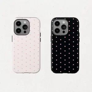 Premium Pink Polka Dot Shockproof Cellphone Casing - Multi-Model Cover for iPhone 17 ProMax, 16 Pro, 15, 14 Devices, Protective Mobile Phone Accessories