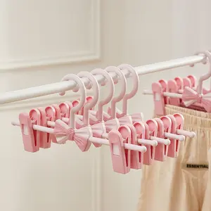 Children's Non-Slip Hanger Pants Rack Adjustable Telescopic Pants Rack Home Non-Slip Baby Children's Hanger, Skirt and Pants Hanger Non-Slip, Adjustable Space-Saving Organizer Multi-Functional Closet Storage, Yoga Pants Hangers