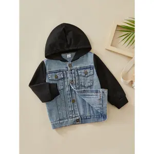 Coat, Contrast Color/ Camouflage Print Long Sleeve Hooded Jacket Autumn Outfit for Boys, 18 Months-6 Years pantsuit kids