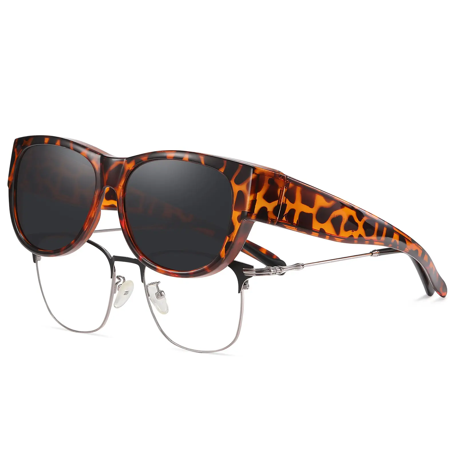 M Size Brown Tortoise Frame Grey Lens