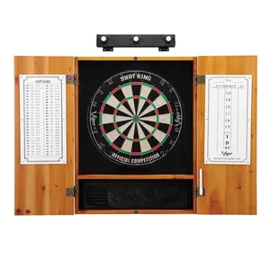 Viper Shot King Sisal Dartboard, Metropolitan Oak Cabinet & Shadow Buster Dartboard Lights