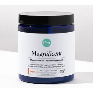 Ora Organic Magnesium Complex Powder Supplement - 4 Types in 1: Magnesium Glycinate, Taurate, Malate & Citrate | Tangerine Flavor, Vegan, Gluten-Free, Third-Party Tested | Calm Supplement For Sleep, Stress & Muscle Support, 30 Servings