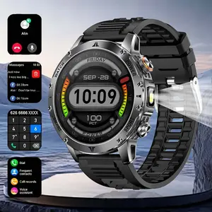 Flashlight Smartwatch 1100 MAH Battery With Answer/Make Call Function And Message Reminder Multifunctional Fashionable Wireless Smart Watch Multiple Sports Modes For Men IP68 Waterproofing Smartwatch With Calls 1.7-inch Large-Screen
