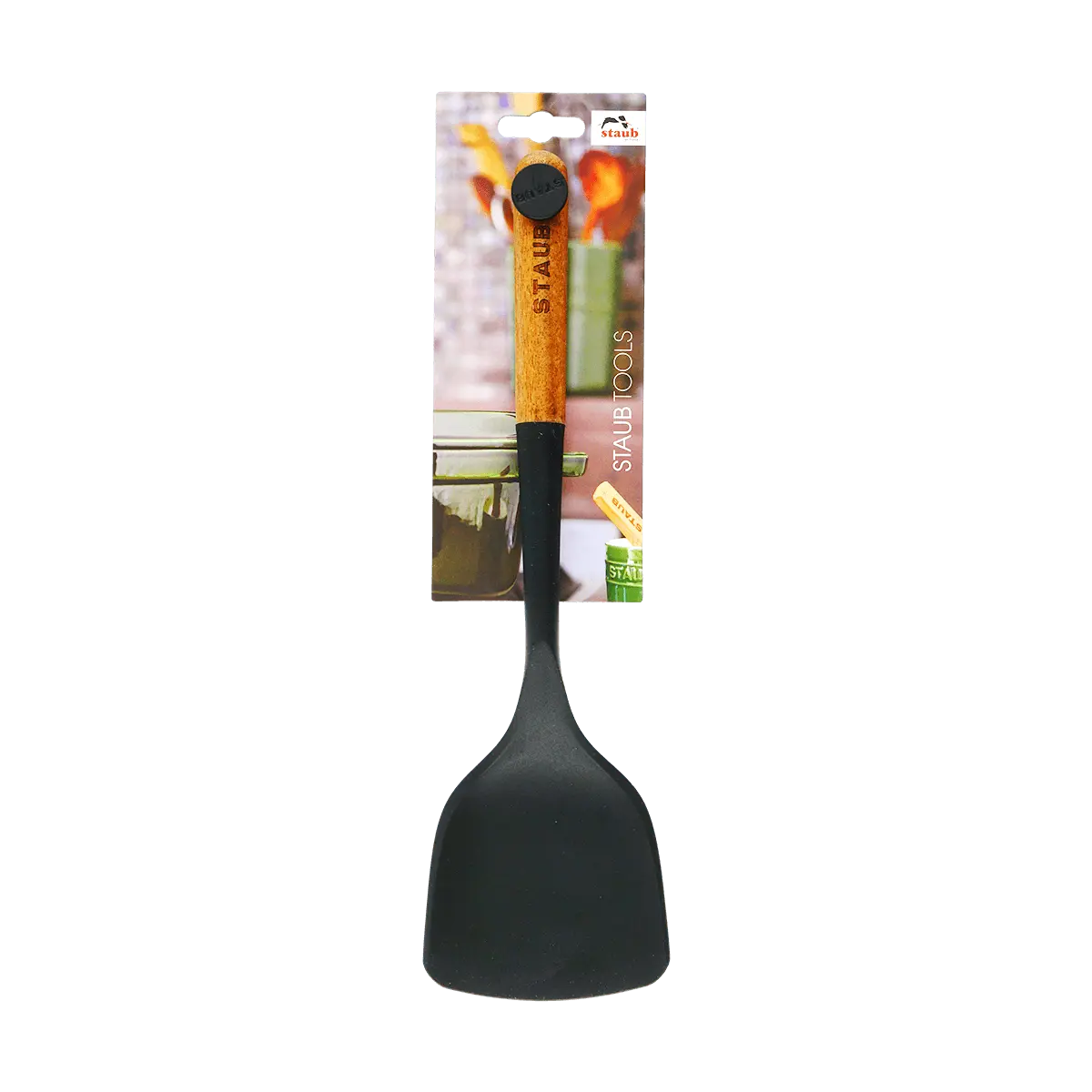 Staub Silicone Frying Pan Wok Turner Spatula with Wooden Handle 31cm - Essential Cookware for Versatile Cooking Staub Silicone Frying Pan Wok Turner Spatula with Wooden Handle 31cm - Essential Cookware for Versatile Cooking