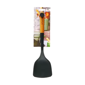 Staub Silicone Frying Pan Wok Turner Spatula with Wooden Handle 31cm - Essential Cookware for Versatile Cooking