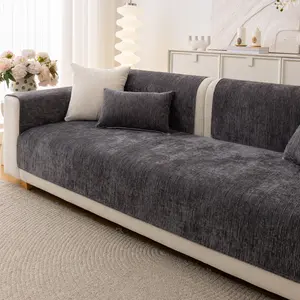1pc Sofa Cover, Sofa Couch Covers, Luxurious Anti-Slip Nylongar Sofa Pad, Pure Color Fashion All-Season Universal Sofa Cover Furniture Protection Home Decor