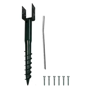 Ashman Ground Screw 30" Inch Metal No-Dig, U-Model Mailbox Post Kit, Green (1-Pack)
