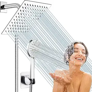 Modern Bathroom Rain Shower/Mist Hand Shower Combo with Multi-Mode Settings and Extra Long Hose to Enhance the Showering Experience