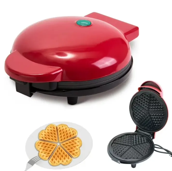 8 Inch Waffle Maker for Waffles Paninis Hash Browns & More Breakfast Lunch Snacks with Easy Clean Non-Stick Surfaces Red