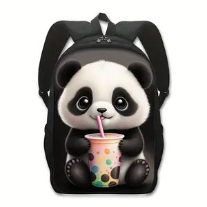 Adorable Panda-Themed Backpack for Women, Perfect for Carrying Milk Tea, with Ample Space for Travel Or School, Ideal for Teenage Students