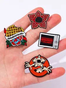 New Stranger Things Metal Badge Carnivorous Plant King Flower Alloy Brooch Pin Bag Decoration, TV Show Accessory, Collectible Item