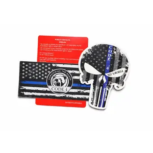 Thin Blue line Code 4, Free red card. Truck Decals Vehicle Exterior Decoration