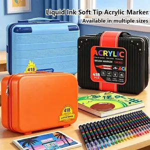 Professional Art Brushes, 418 Colors Per Set, Large Capacity, Luggage-Style Storage, Ideal for DIY, Back-To-School Season