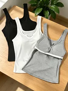 Three-Piece Women's Strapless Bralette Set, Breathable Stretch Tank Tops, Non-Removable Pads, Ideal for Yoga, Layering, Casual Wear
