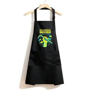 NO MANUAL NEEDED Apron with Pockets, Inspired Apron, Unique Prints, Gifts for Dad From Kids, Birthday Fathers Day Gifts, Funny Gifts