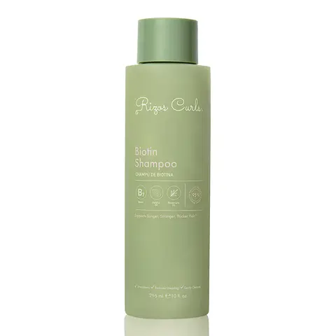 Rizos Curls Biotin Shampoo - Nourishing Cleanser with Biotin & Batana Oil for Frizz-Free Stronger Hair Vegan Cruelty-Free Oat Protein Rosemary Lengthening Volumizing Hydrate Conditioner