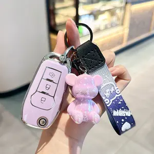 ACEBOY for for Ford Key Fob Cover with Keychain Soft Full Protection Key Shell Key Case Compatible with Ford F150 F250 F350 F450 F550 Explorer Ranger Escape Key Fob Shell