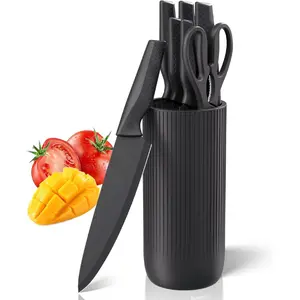 Knife Set, Kitchen Knife Set, Knives Set for Kitchen, Universal Knife Block, Utility Knife Block Set, New Home Essentials, Apartment Essentials, Dishwasher Safe