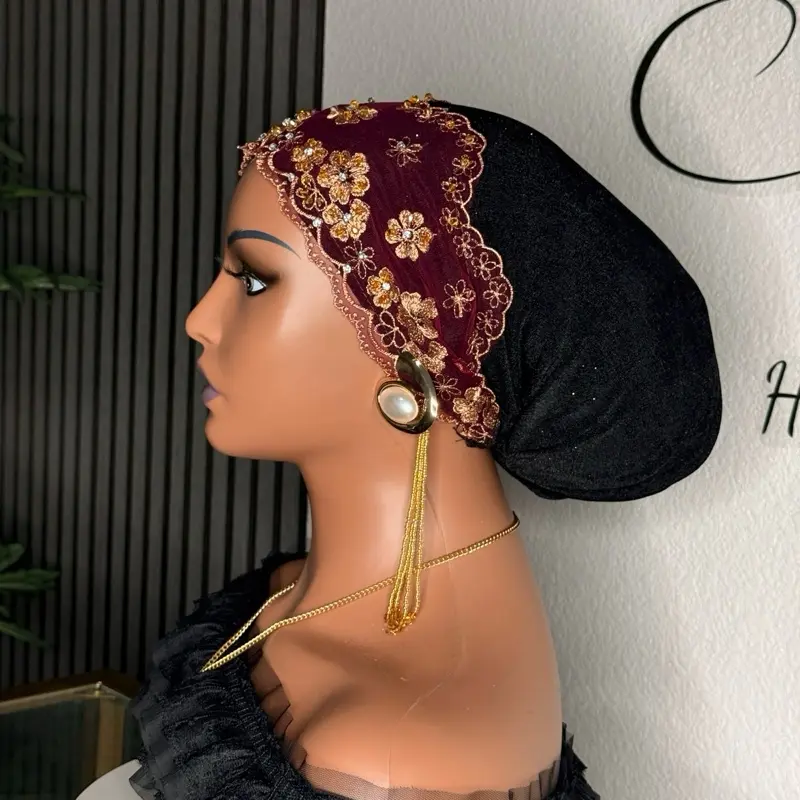 Stretchy Beaded Tassel Head Cap